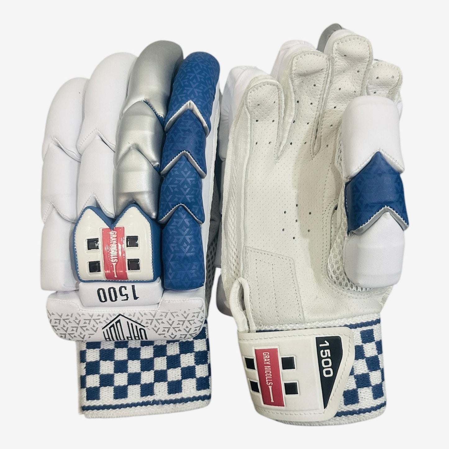 Gray-Nicolls Blue-White 1500 Cricket Batting Gloves,